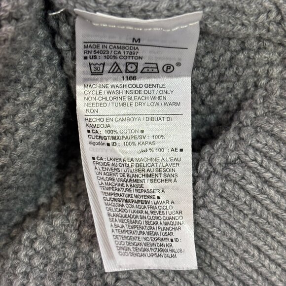 Old Navy Sweater Medium Gray Crew Neck 100% Cotton Long Sleeve Pullover Women's - Picture 8 of 8